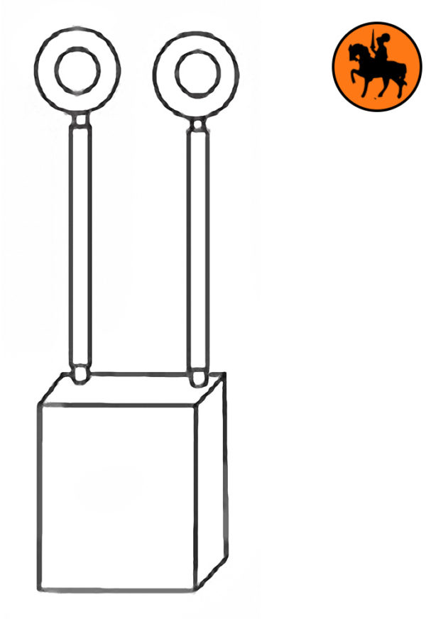 Diagram Koolborstel met 2 draden, 2 connectors & Buildalot logo voor Vorkheftruck - Koolborstels met Gratis Wereldwijde Levering uit Voorraad